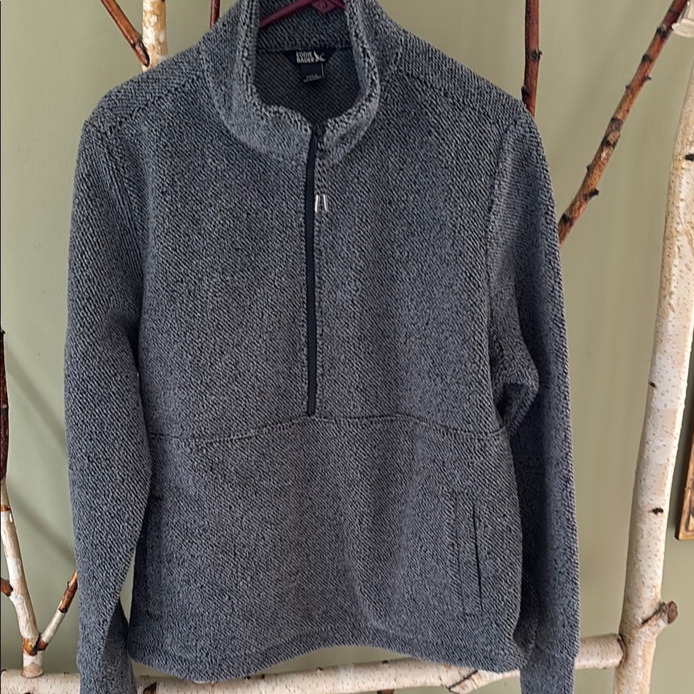Eddie Bauer Womens Gray Half-Zip Sweater